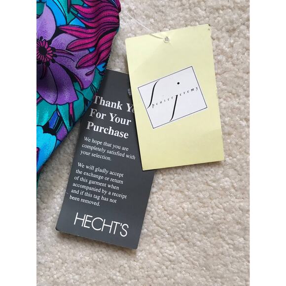 Vintage Spenser Jeremy Faux Wrap Dress 100% Silk Y2K Size 4 Floral Lined NWT - Picture 11 of 14